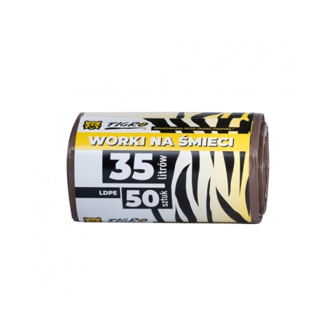 TIGRO WORKI NA ŚMIECI LDPE 35L 50x60 A50 BRĄZOWE PREMIUM