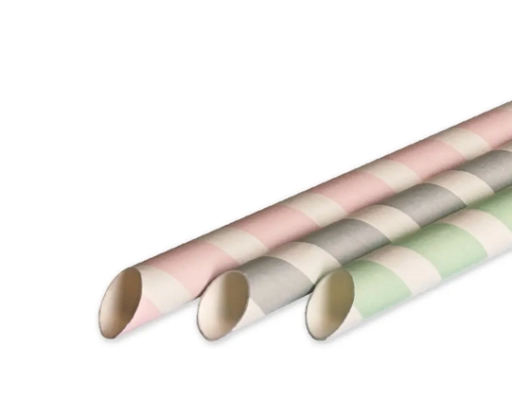 Słomka papierowa BUBBLE TEA ŚCIĘTA 12mm x 210mm MIX KOLORÓW PASTEL