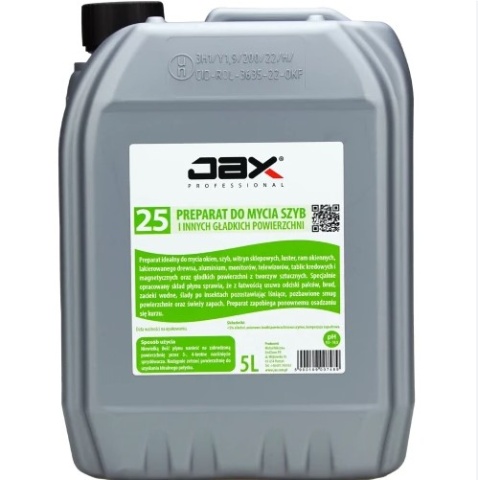 Jax 25 Płyn do mycia szyb i innych gładkich powierzni 5L