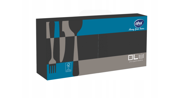 Serwetka 33/33 składana 1/4 2 warstwowa CZARNA