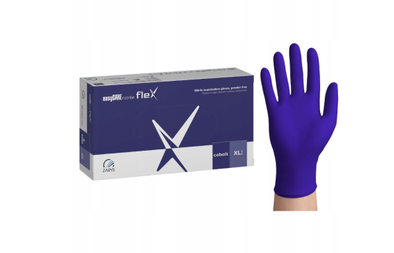 Rękawiczni nitrylowe KOBALTOWE rozmiar XL
