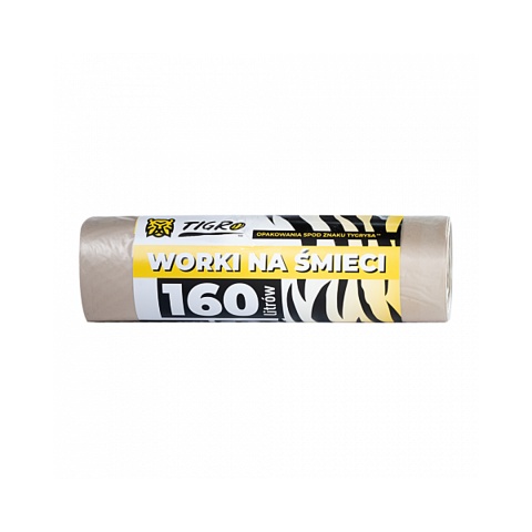 TIGRO WORKI NA ŚMIECI LDPE 160L 90x110 A10 BEZBARWNE PREMIUM