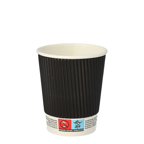 Kubek papierowy CZARNY dwuwarstwowy 250ml 80mm