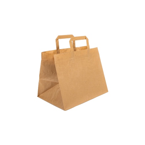 Torba papierowa brązowa z uchwytem płaskim 320/200/250