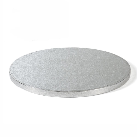 Okrągły srebrny  podkład pod tort 250mm 12mm