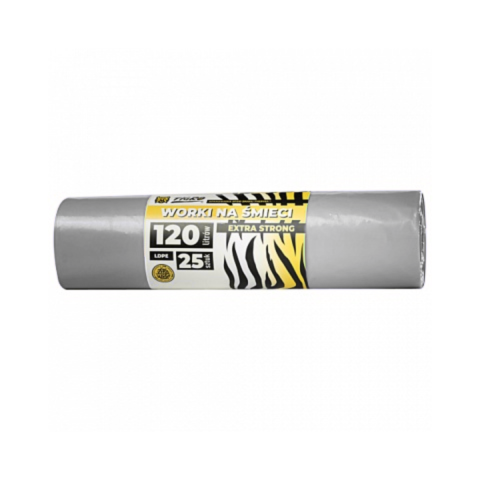 TIGRO WORKI NA ŚMIECI LDPE EXTRA STRONG 120l 70X110 A25 BEZBARWNE