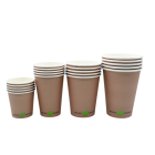 Kubek papierowy BEZ SUP kraft napis 100% eco 0% plastic 250ml 80mm